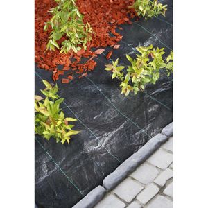 2x Zwart gronddoek/onkruiddoek 2 x 5 meter - Anti-worteldoeken/onkruiddoeken/gronddoeken voor in de groente/kruidentuin