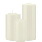 Trend Candles - Stompkaarsen set 6x stuks ivoor wit 12-15-20 cm