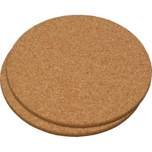 2x Ronde pannen onderzetters van kurk 26 cm - Rond - Onderzetter voor pan - Kurken onderzetters set