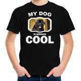 Newfoundlander  honden t-shirt my dog is serious cool zwart - kinderen - Newfoundlanders liefhebber cadeau shirt - kinderkleding / kleding