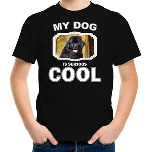Newfoundlander  honden t-shirt my dog is serious cool zwart - kinderen - Newfoundlanders liefhebber cadeau shirt - kinderkleding / kleding