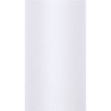 2x Witte tulestof/gaatjesstof rol 15 cm x 9 meter cadeaulint verpakkingsmateriaal
