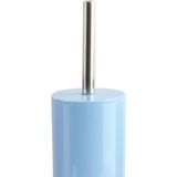 MSV Toiletborstel in houder/beker/zeeppompje/pedaalemmer set Moods - kunststof/metaal - lichtblauw