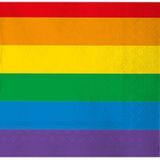 60x Gay pride thema servetten regenboog 33 x 33 cm - Papieren wegwerp servetjes - Regenbogen Gay Parade versieringen/decoraties