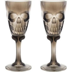 Funny Fashion Halloween drinkbeker/kelk - 2x - horror thema - 15 cm - plastic - Feestartikelen