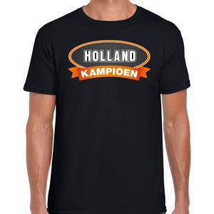 Holland kampioen t-shirt zwart voor heren - Nederlands elftal fan shirt / kleding