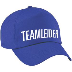 Teamleider verkleed pet blauw voor dames en heren - teamleider baseball cap - carnaval verkleedaccessoire / beroepen caps