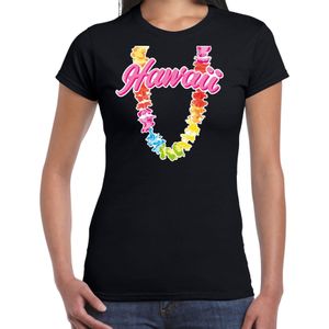 Hawaii slinger t-shirt zwart voor dames - Zomer kleding
