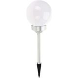 Set van 3x stuks solar tuinlampen/prikspots bol op zonne-energie 15 cm - Prikspots tuinverlichting