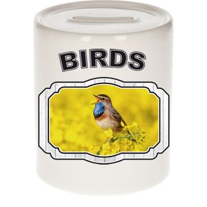 Dieren liefhebber blauwborst vogel spaarpot  9 cm jongens en meisjes - keramiek - Cadeau spaarpotten vogels liefhebber