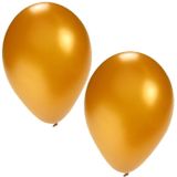 60x stuks party ballonnen wit en goud 27 cm - witte / gouden feestartikelen versieringen