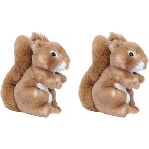 Set van 3x stuks pluche eekhoorn knuffels bruin 20 cm - Bosdieren knuffelbeesten