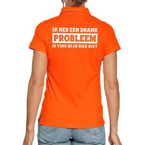 Koningsdag poloshirt / polo t-shirt Drank Probleem oranje dames - Koningsdag kleding/ shirts