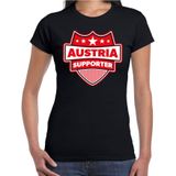Austria supporter schild t-shirt zwart voor dames - Oostenrijk landen t-shirt / kleding - EK / WK / Olympische spelen outfit