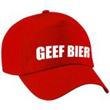 Geef bier fun pet rood voor dames en heren - geef bier baseball cap - carnaval fun accessoire