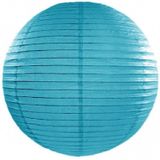 10x stuks luxe bol lampionnen turquoise blauw 35 cm - Party feestartikelen en versieringen