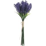 Items Lavendel kunstbloemen - 6x - bosje met stelen van paarse bloemetjes - 10 x 26 cm