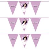 Set van 3x stuks bruiloft slingers vlaggetjes - You and me forever - 600 cm - huwelijk vlaggenlijnen / feestartikelen versiering