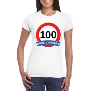 100 jaar and still looking good t-shirt wit - dames - verjaardag shirts