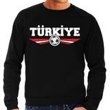 Turkije / Turkiye landen / voetbal sweater met wapen in de kleuren van de Turkse vlag - zwart - heren - Turkije landen trui / kleding - EK / WK / voetbal sweater