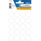 Ronde sticker etiketten wit 19 mm 400 stuks - Hobby stickers rondjes