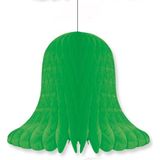 3x Groene decoratie klokken/kerstklokken lampionnen 20 cm - feestversiering/kerstversiering