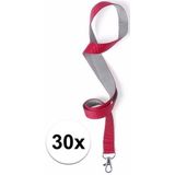 30 stuks rood/grijze keycords - 50 cm - lanyards