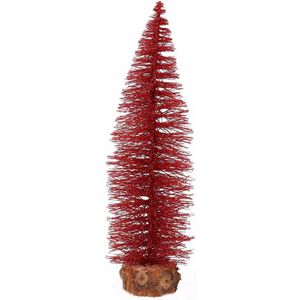 Kerstboompje op stam 35 cm rood