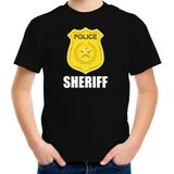 Sheriff police embleem t-shirt zwart voor kinderen - politie agent - verkleedkleding / kostuum