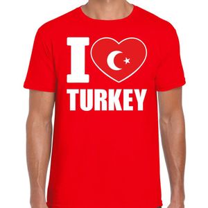 I love Turkey t-shirt rood voor heren - Turks landen shirt - Turkije supporter kleding