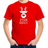 Bellatio Decorations kerst t-shirt voor kinderen - team Rudolf - rood - Kerstdiner