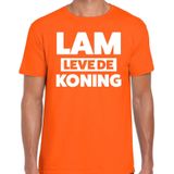 Koningsdag t-shirt Lam leve de koning - oranje - heren - koningsdag outfit / kleding