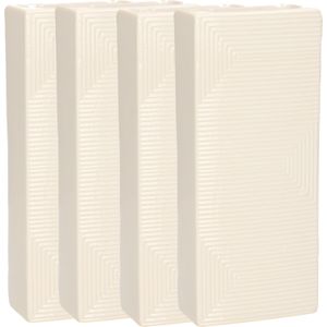 Luchtbevochtigers/waterverdampers radiator - 8x stuks - wit - aardewerk - L7,5 x H17,5