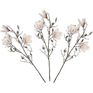 3x Licht roze Magnolia/beverboom kunsttakken kunstplanten  90 cm - Kunstplanten/kunsttakken - Kunstbloemen boeketten