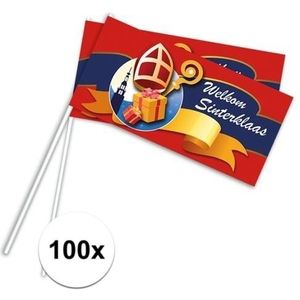 Sinterklaas zwaaivlaggetjes 100 stuks