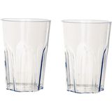 6x stuks onbreekbare kunststof camping drinkglazen/waterglazen 400 ml - polycarbonaatglas