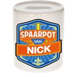 Kinder spaarpot voor Nick - keramiek - naam spaarpotten