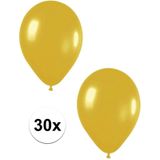 30x Gouden metallic ballonnen 30 cm - Feestversiering/decoratie ballonnen goud