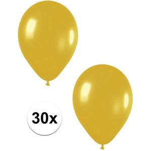 30x Gouden metallic ballonnen 30 cm - Feestversiering/decoratie ballonnen goud