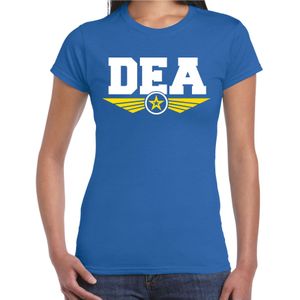 DEA agente verkleed t-shirt blauw voor dames - politie drugs bestrijding / geheime dienst - verkleedkleding / tekst shirt