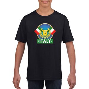 Zwart Italiaans kampioen t-shirt kinderen - Italie supporter shirt jongens en meisjes
