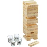 Drankspel bouwsteen toren shotspel met 4 shotglaasjes - Shotjes - Drink/drankspellen - Studentenspellen
