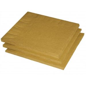 120x Gouden kleuren thema servetten 33 x 33 cm - Gouden papieren wegwerp tafeldecoraties