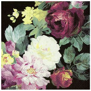60x Gekleurde 3-laags servetten vintage rozen 33 x 33 cm - Voorjaar/lente bloemen thema