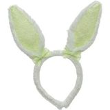 10x Wit/groene konijn/haas oren verkleed diademen voor kids/volwassenen - Verkleedaccessoires - Feestartikelen