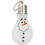 2x Kerst decoratie lampjes sneeuwpop met LED verlichting 18 cm - Kerstboomversiering - LED lampjes sneeuwpop/sneeuwman