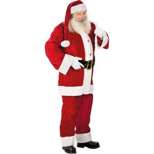 Chaks Kerstman verkleed kostuum 4-dlg - polyesterfluweel - one size M/L - voor volwassenen