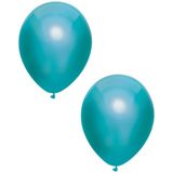 40x Petrol blauwe metallic ballonnen 30 cm - Feestversiering/decoratie ballonnen petrol blauw