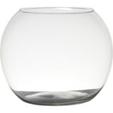 Set van 2x stuks transparante ronde bol vissenkom vaas/vazen van glas 20 x 25 cm - Bloemen/boeketten vaas voor binnen gebruik