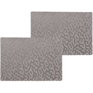 8x stuks stevige luxe Tafel placemats Stones grijs 30 x 43 cm - Met anti slip laag en PU coating toplaag